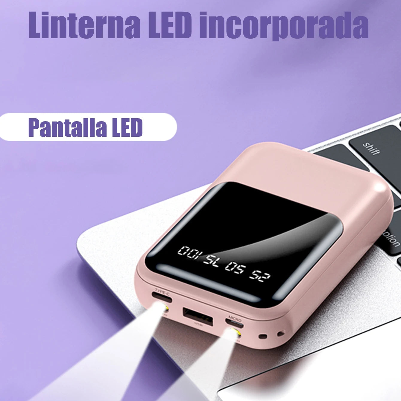 🔋 POWER BANK YISEN 20,000 mAh – CARGA RÁPIDA + PANTALLA LED + LUZ INCORPORADA