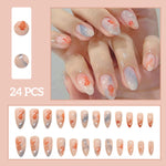 💅 UÑAS POSTIZAS FLORALES BLANCAS – 24 PIEZAS FULL COVER | ESTILO EUROPEO A LA MODA