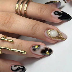 💅 UÑAS POSTIZAS FLORALES BLANCAS – 24 PIEZAS FULL COVER | ESTILO EUROPEO A LA MODA