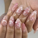 💅 UÑAS POSTIZAS FLORALES BLANCAS – 24 PIEZAS FULL COVER | ESTILO EUROPEO A LA MODA