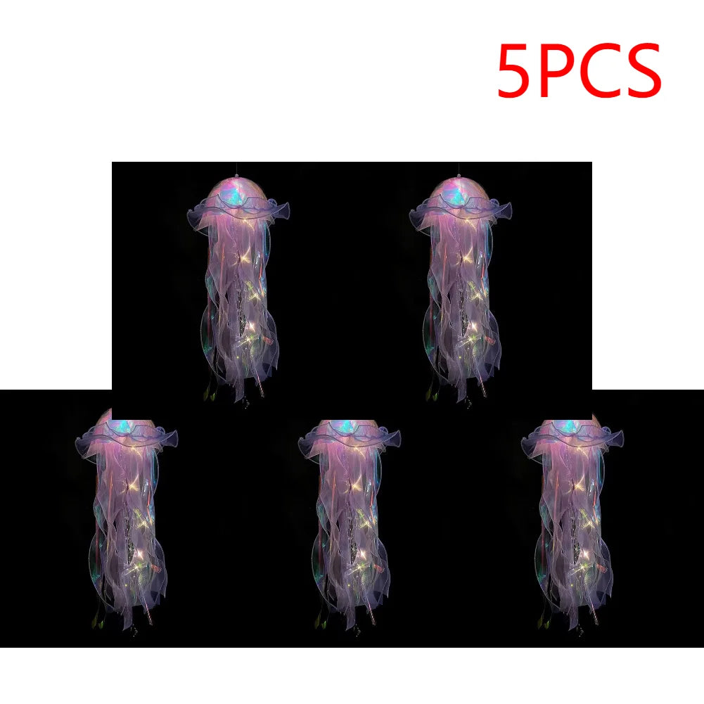 🪼 LÁMPARAS NOCTURNAS DE MEDUSA (5 PCS) – DECORACIÓN COLGANTE CON LUZ SUAVE PARA HABITACIÓN AESTHETIC