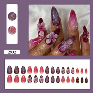 💅 UÑAS POSTIZAS FLORALES BLANCAS – 24 PIEZAS FULL COVER | ESTILO EUROPEO A LA MODA