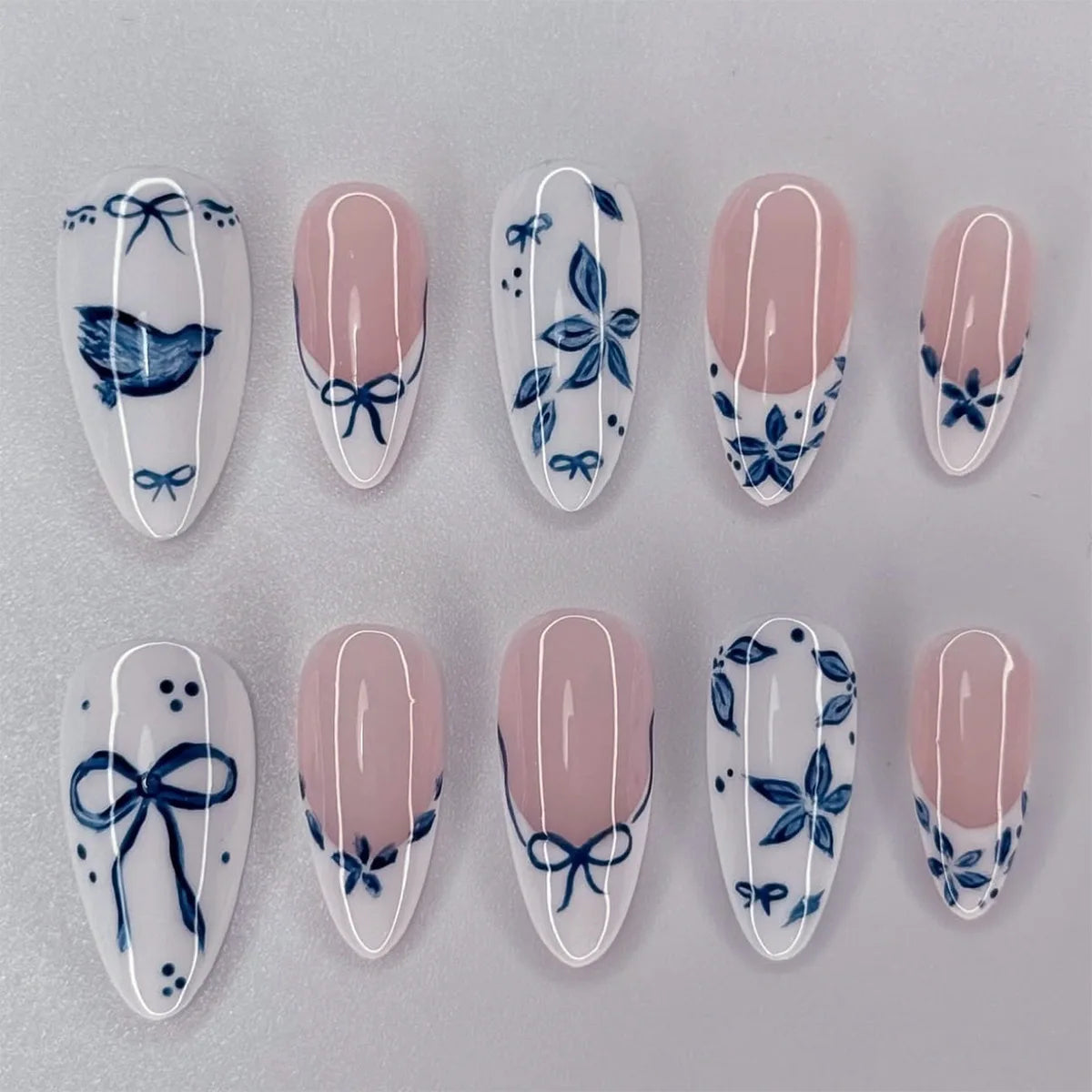 💅 UÑAS POSTIZAS FLORALES BLANCAS – 24 PIEZAS FULL COVER | ESTILO EUROPEO A LA MODA