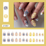 💅 UÑAS POSTIZAS FLORALES BLANCAS – 24 PIEZAS FULL COVER | ESTILO EUROPEO A LA MODA