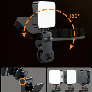 💡 LUZ DE RELLENO PORTÁTIL MINI – CLIP PARA CELULAR CON 10 MODOS DE BRILLO | RECARGABLE USB