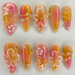 💅 UÑAS POSTIZAS FLORALES BLANCAS – 24 PIEZAS FULL COVER | ESTILO EUROPEO A LA MODA