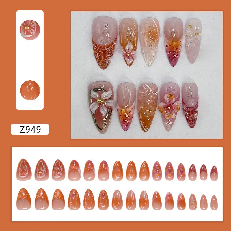 💅 UÑAS POSTIZAS FLORALES BLANCAS – 24 PIEZAS FULL COVER | ESTILO EUROPEO A LA MODA
