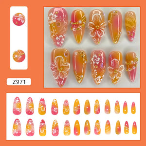 💅 UÑAS POSTIZAS FLORALES BLANCAS – 24 PIEZAS FULL COVER | ESTILO EUROPEO A LA MODA