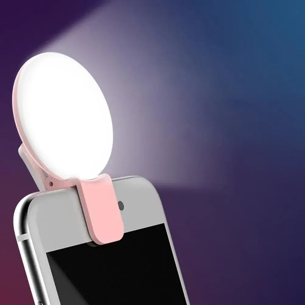 💡 ARO DE LUZ LED PARA SELFIES – MINI PORTÁTIL CON CLIP Y 3 NIVELES DE BRILLO