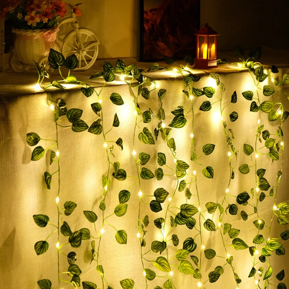 🌿 GUIRNALDA DE HIEDRA CON LUCES LED – DECORACIÓN NATURAL Y BRILLANTE PARA TU ESPACIO