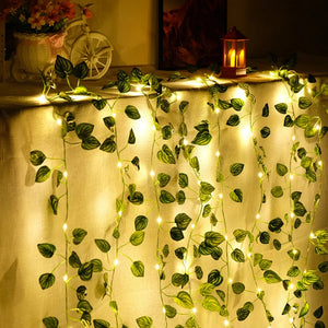 🌿 GUIRNALDA DE HIEDRA CON LUCES LED – DECORACIÓN NATURAL Y BRILLANTE PARA TU ESPACIO