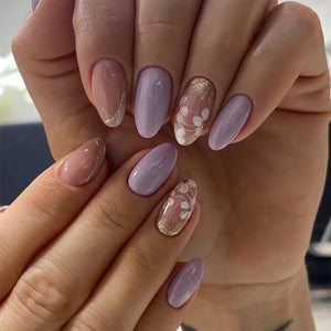 💅 UÑAS POSTIZAS FLORALES BLANCAS – 24 PIEZAS FULL COVER | ESTILO EUROPEO A LA MODA