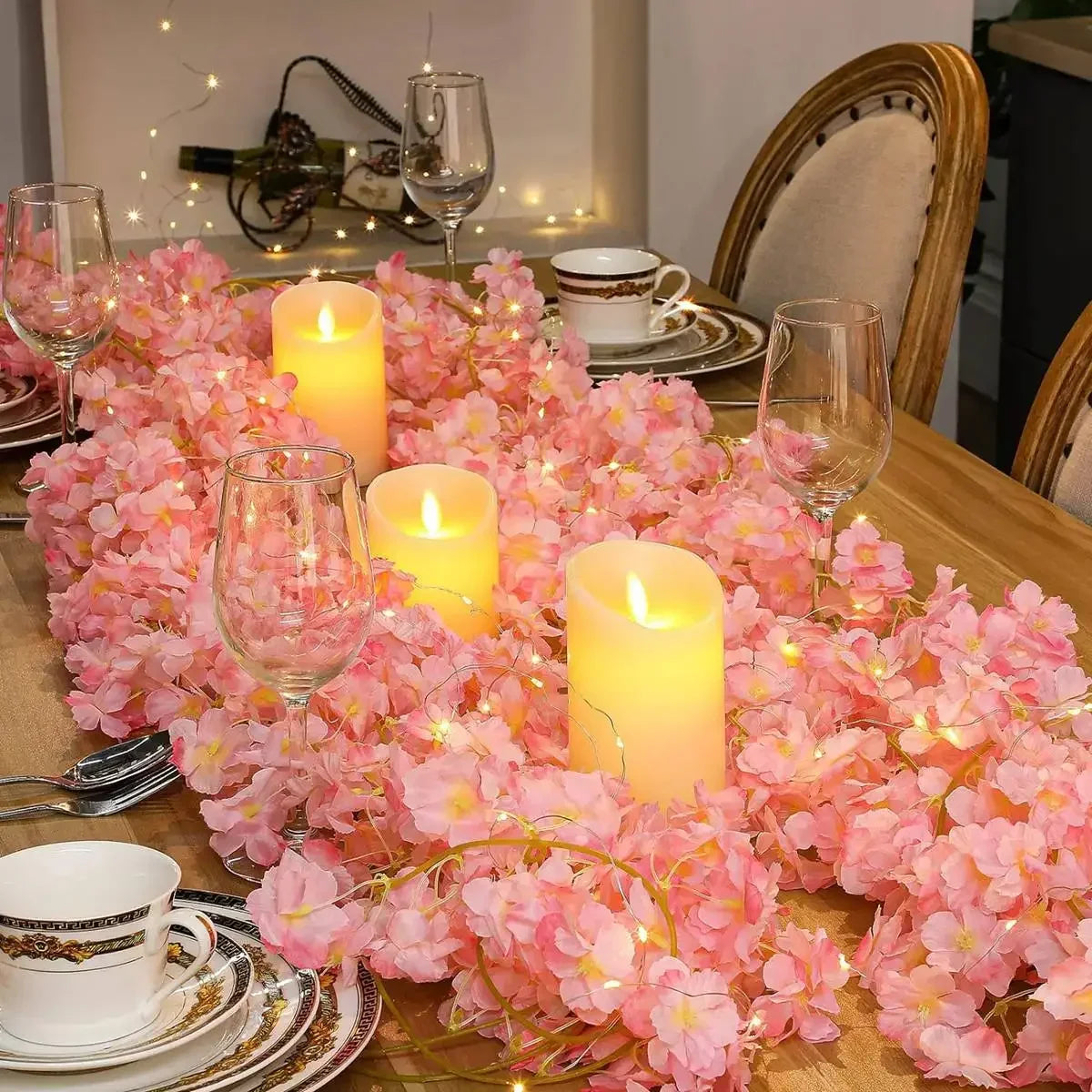 🌸 GUIRNALDA DE LUCES LED FLOR DE CEREZO – 2M CON 20 LUCES DE HADA | DECORACIÓN AESTHETIC PARA HABITACIÓN Y EVENTOS