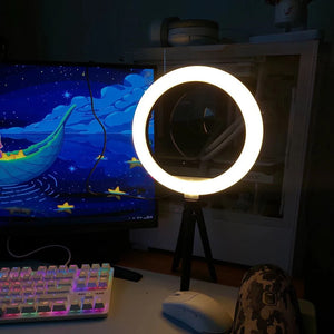 💡 ARO DE LUZ 26 CM CON TRÍPODE – ILUMINACIÓN PROFESIONAL PARA FOTO Y VIDEO
