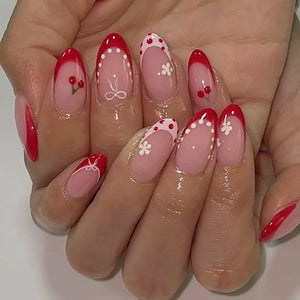 💅 UÑAS POSTIZAS FLORALES BLANCAS – 24 PIEZAS FULL COVER | ESTILO EUROPEO A LA MODA