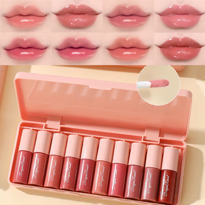 ✨ SET DE 10 BRILLOS LABIALES CON GLITTER FINO – HIDRATACIÓN, COLOR Y BRILLO DURADERO