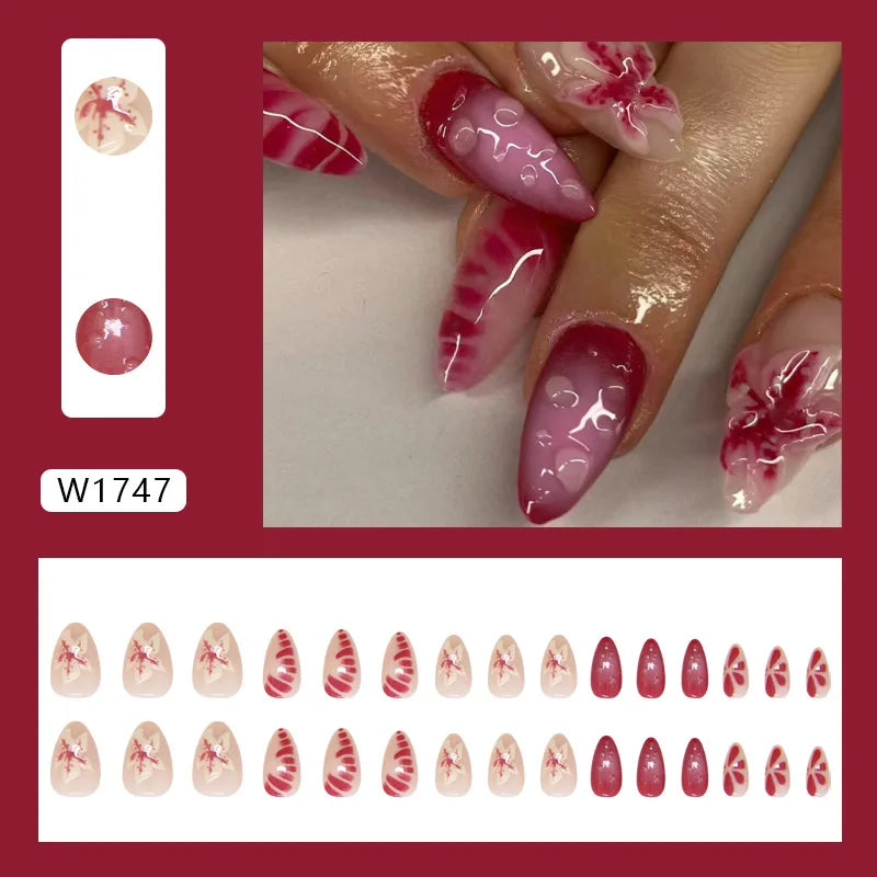 💅 UÑAS POSTIZAS FLORALES BLANCAS – 24 PIEZAS FULL COVER | ESTILO EUROPEO A LA MODA