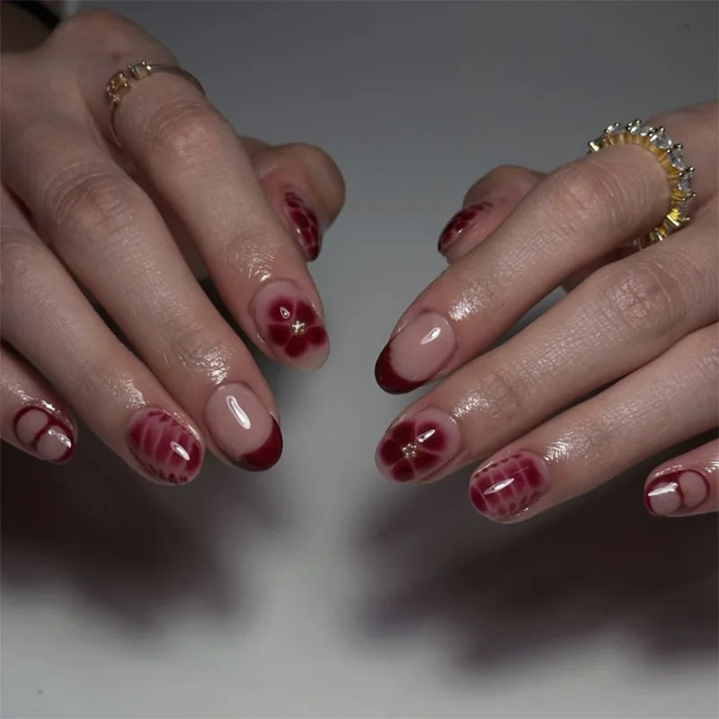 💅 UÑAS POSTIZAS FLORALES BLANCAS – 24 PIEZAS FULL COVER | ESTILO EUROPEO A LA MODA