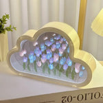 🌷 TULIP CLOUD – LÁMPARA NOCTURNA ARTESANAL CON FLORES | LUZ DE AMBIENTE ROMÁNTICA