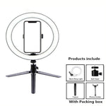 💡 ARO DE LUZ 26 CM CON TRÍPODE – ILUMINACIÓN PROFESIONAL PARA FOTO Y VIDEO