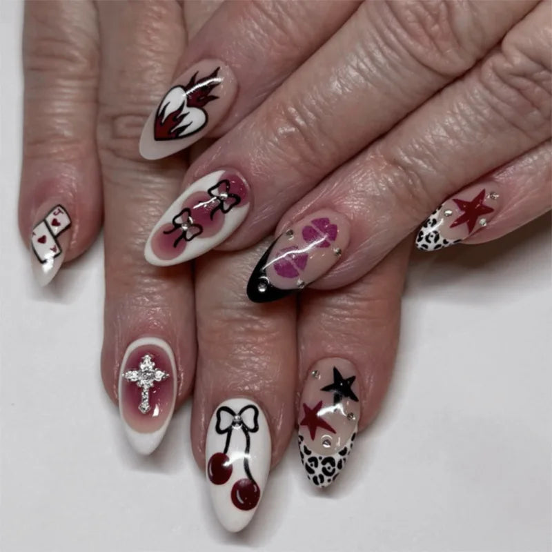 💅 UÑAS POSTIZAS FLORALES BLANCAS – 24 PIEZAS FULL COVER | ESTILO EUROPEO A LA MODA