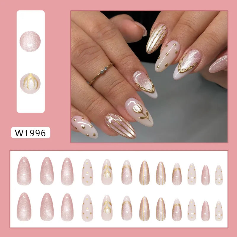 💅 UÑAS POSTIZAS FLORALES BLANCAS – 24 PIEZAS FULL COVER | ESTILO EUROPEO A LA MODA