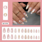 💅 UÑAS POSTIZAS FLORALES BLANCAS – 24 PIEZAS FULL COVER | ESTILO EUROPEO A LA MODA