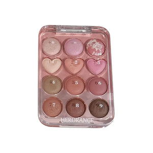 🎨 PALETA DE SOMBRAS “LOVE CALCULATOR” – 12 TONOS TIERRA & BRILLANTES | HERORANGE