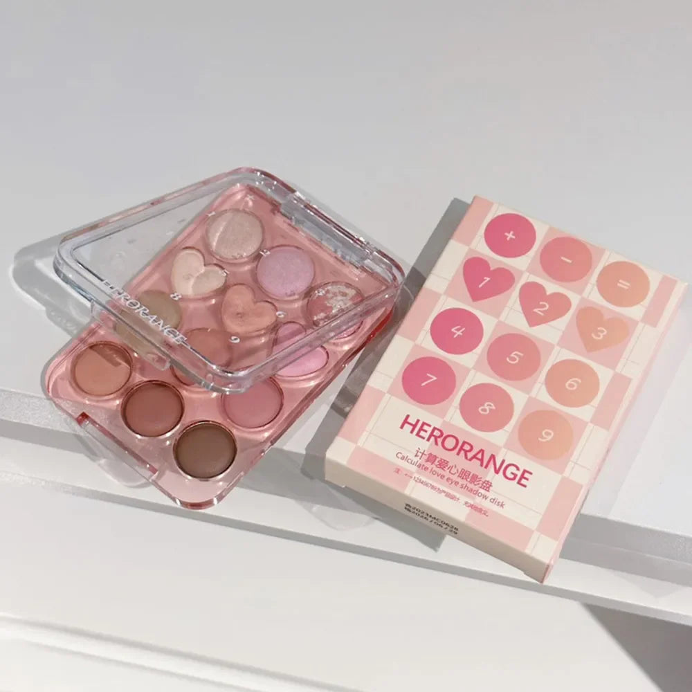 🎨 PALETA DE SOMBRAS “LOVE CALCULATOR” – 12 TONOS TIERRA & BRILLANTES | HERORANGE