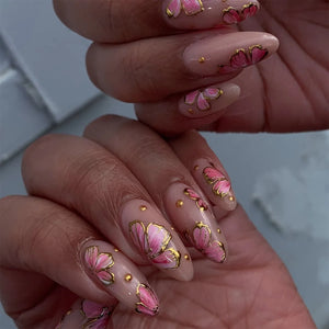 💅 UÑAS POSTIZAS FLORALES BLANCAS – 24 PIEZAS FULL COVER | ESTILO EUROPEO A LA MODA
