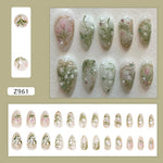 💅 UÑAS POSTIZAS FLORALES BLANCAS – 24 PIEZAS FULL COVER | ESTILO EUROPEO A LA MODA
