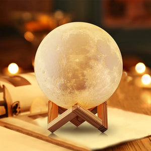 🌙 LÁMPARA LUNA 8 CM – LUZ NOCTURNA LED CON BASE | DECORACIÓN MÁGICA PARA HABITACIÓN