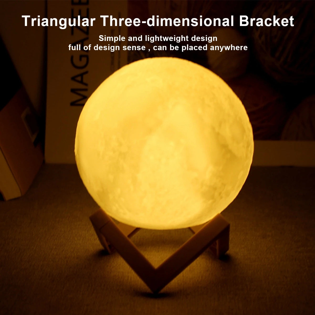 🌙 LÁMPARA LUNA 8 CM – LUZ NOCTURNA LED CON BASE | DECORACIÓN MÁGICA PARA HABITACIÓN
